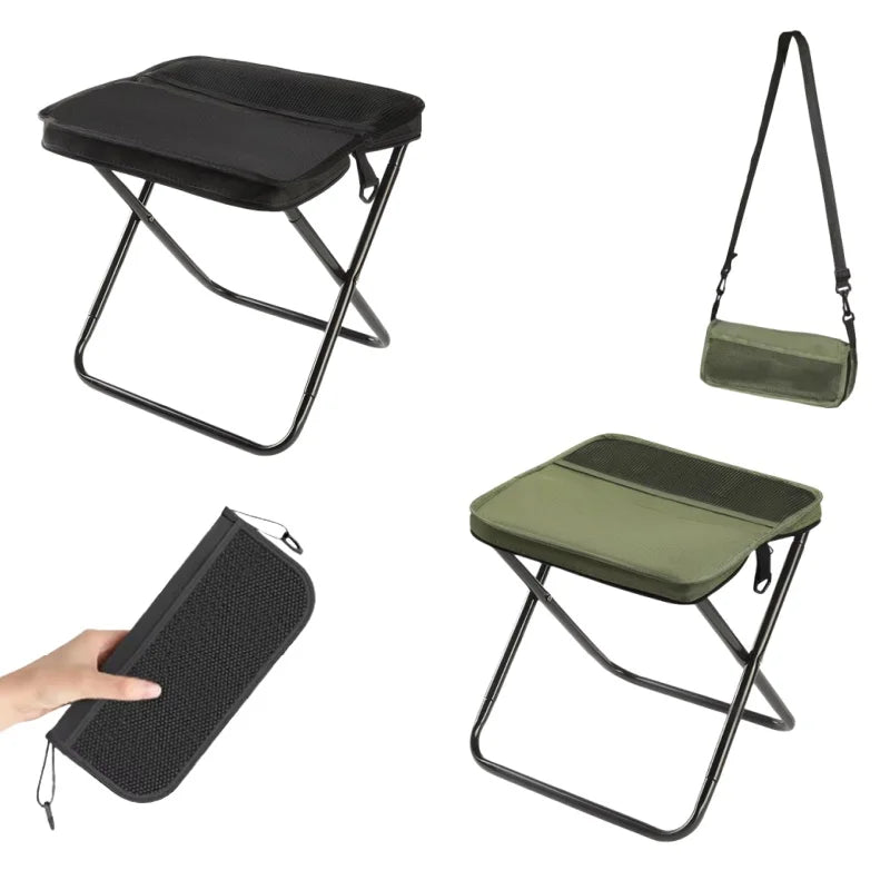 Portable foldable backpack stool lightweight compact camping chair for hiking, fishing, picnic outdoor travel and sports