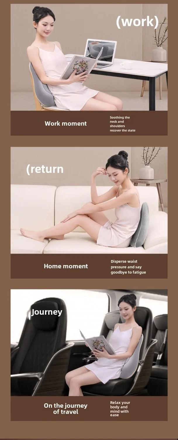 JAIYORL Rechargeable Shiatsu Portable Massager, Massage Cushion for Neck, Shoulder, Back, with Rotating Heads Heat