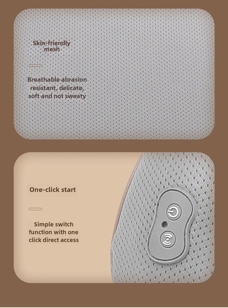 JAIYORL Rechargeable Shiatsu Portable Massager, Massage Cushion for Neck, Shoulder, Back, with Rotating Heads Heat