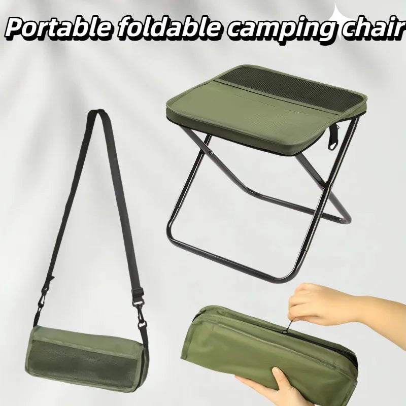 Portable foldable backpack stool lightweight compact camping chair for hiking, fishing, picnic outdoor travel and sports