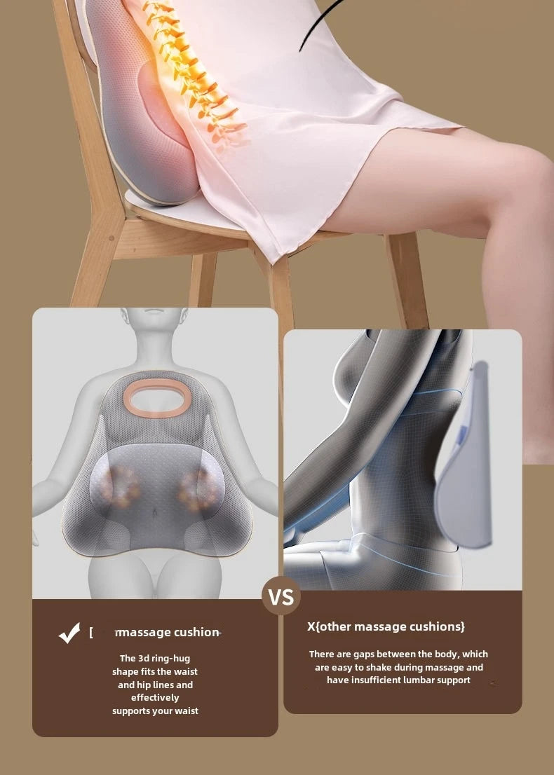 JAIYORL Rechargeable Shiatsu Portable Massager, Massage Cushion for Neck, Shoulder, Back, with Rotating Heads Heat