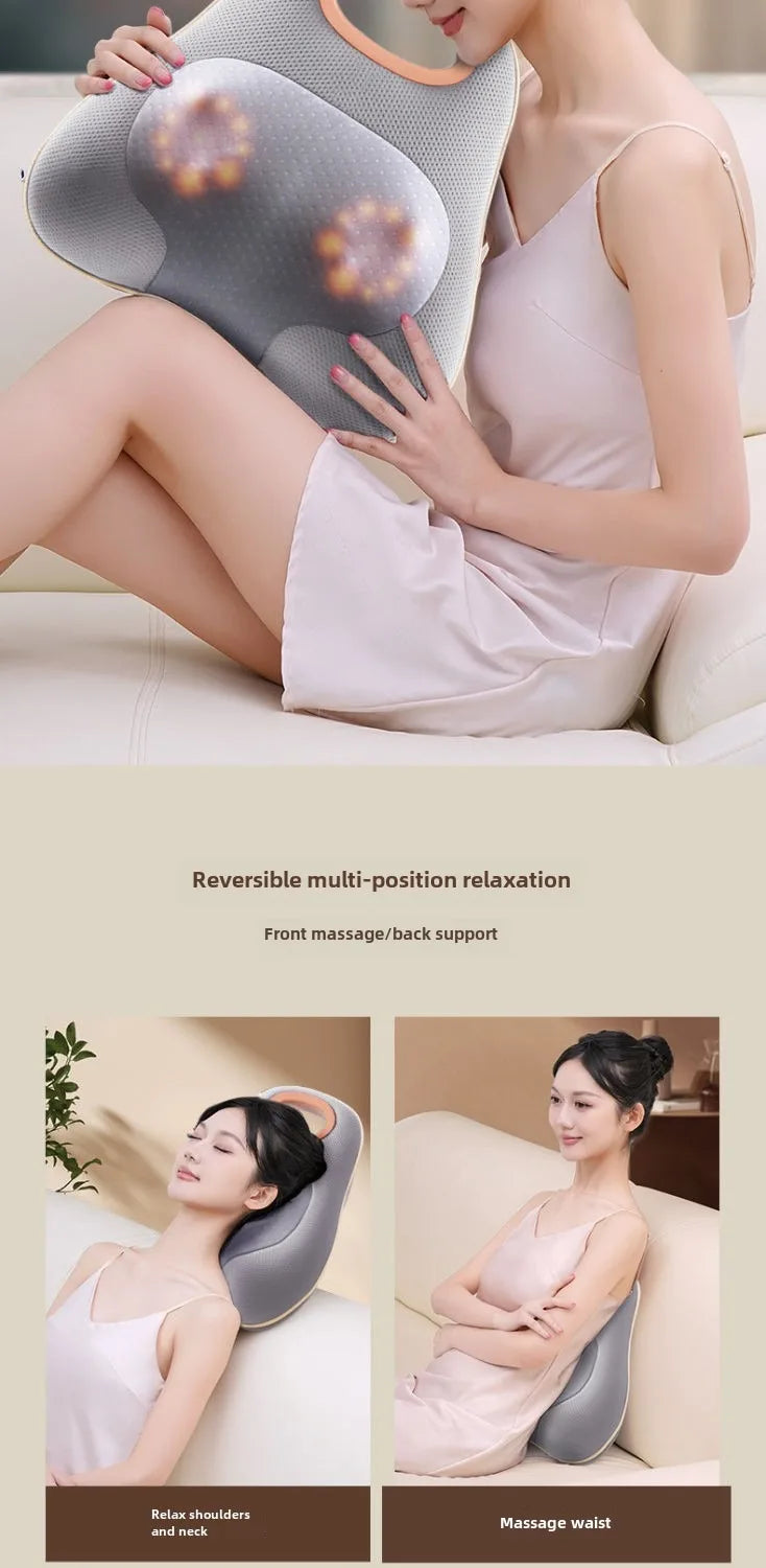 JAIYORL Rechargeable Shiatsu Portable Massager, Massage Cushion for Neck, Shoulder, Back, with Rotating Heads Heat