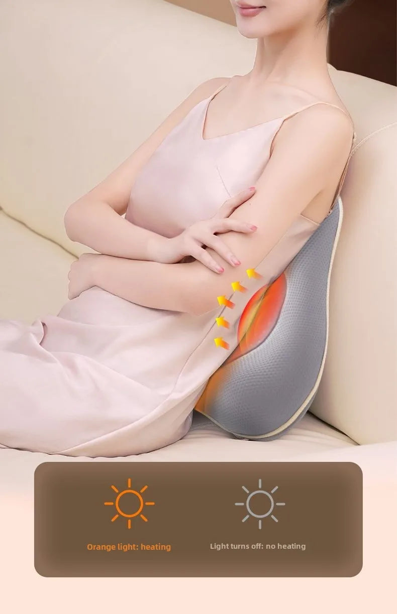 JAIYORL Rechargeable Shiatsu Portable Massager, Massage Cushion for Neck, Shoulder, Back, with Rotating Heads Heat