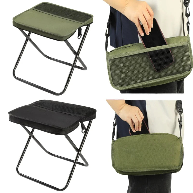 Portable foldable backpack stool lightweight compact camping chair for hiking, fishing, picnic outdoor travel and sports