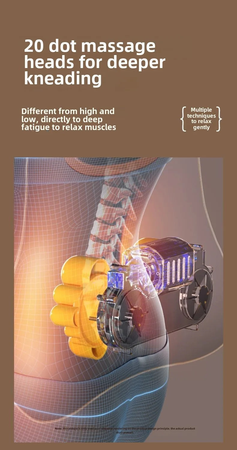 JAIYORL Rechargeable Shiatsu Portable Massager, Massage Cushion for Neck, Shoulder, Back, with Rotating Heads Heat