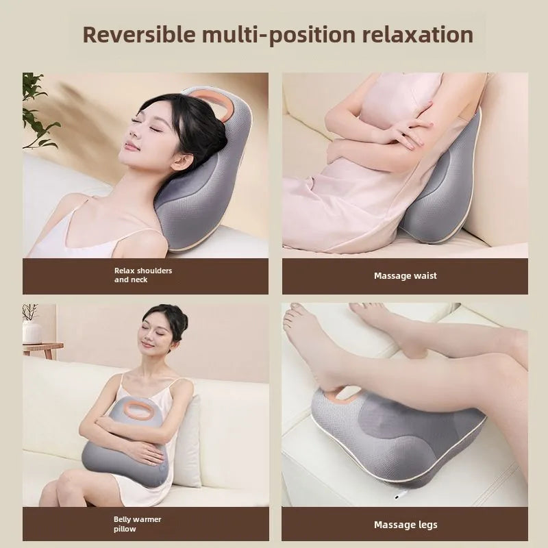 JAIYORL Rechargeable Shiatsu Portable Massager, Massage Cushion for Neck, Shoulder, Back, with Rotating Heads Heat