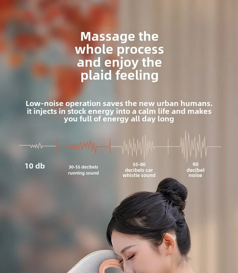 JAIYORL Rechargeable Shiatsu Portable Massager, Massage Cushion for Neck, Shoulder, Back, with Rotating Heads Heat