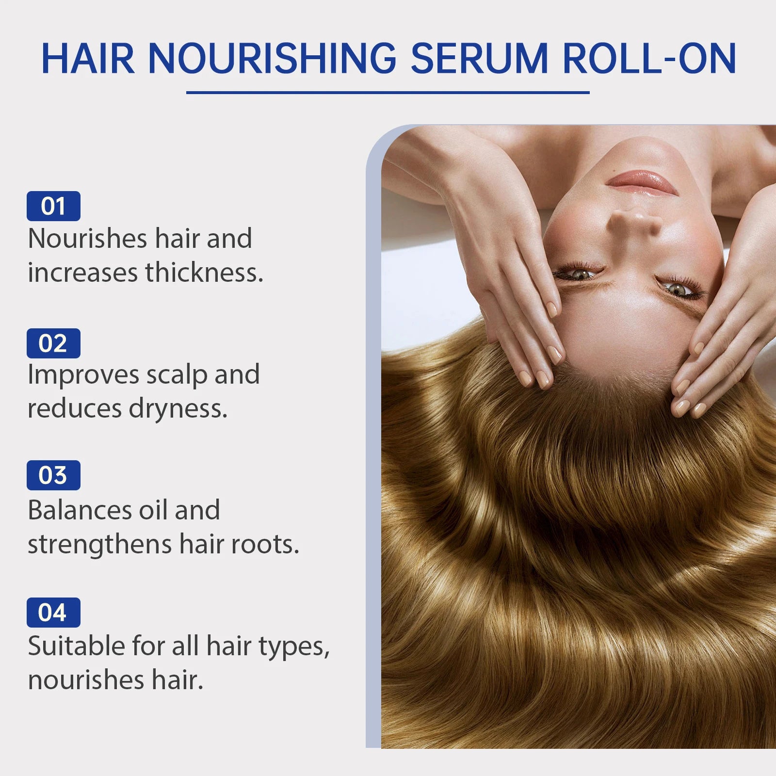25mlHair Care Serum Roll-On Prevent Hair Loss Baldness Scalp Massage Repair Dry Damaged Hair 3% Rosemary Nourishing Hair Essence