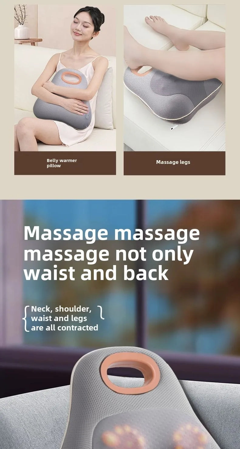 JAIYORL Rechargeable Shiatsu Portable Massager, Massage Cushion for Neck, Shoulder, Back, with Rotating Heads Heat