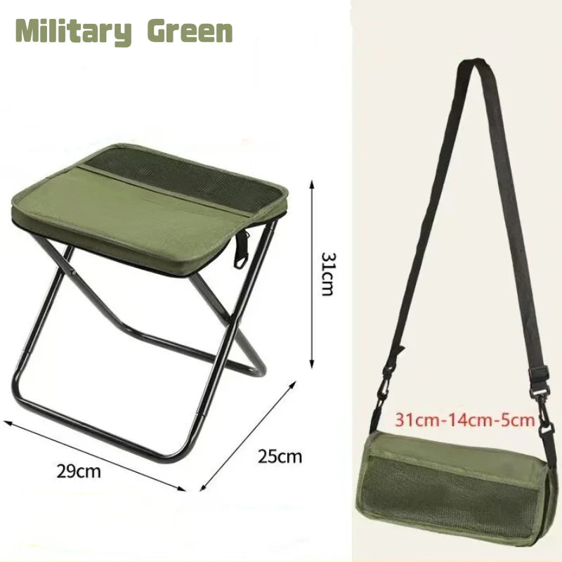 Portable foldable backpack stool lightweight compact camping chair for hiking, fishing, picnic outdoor travel and sports