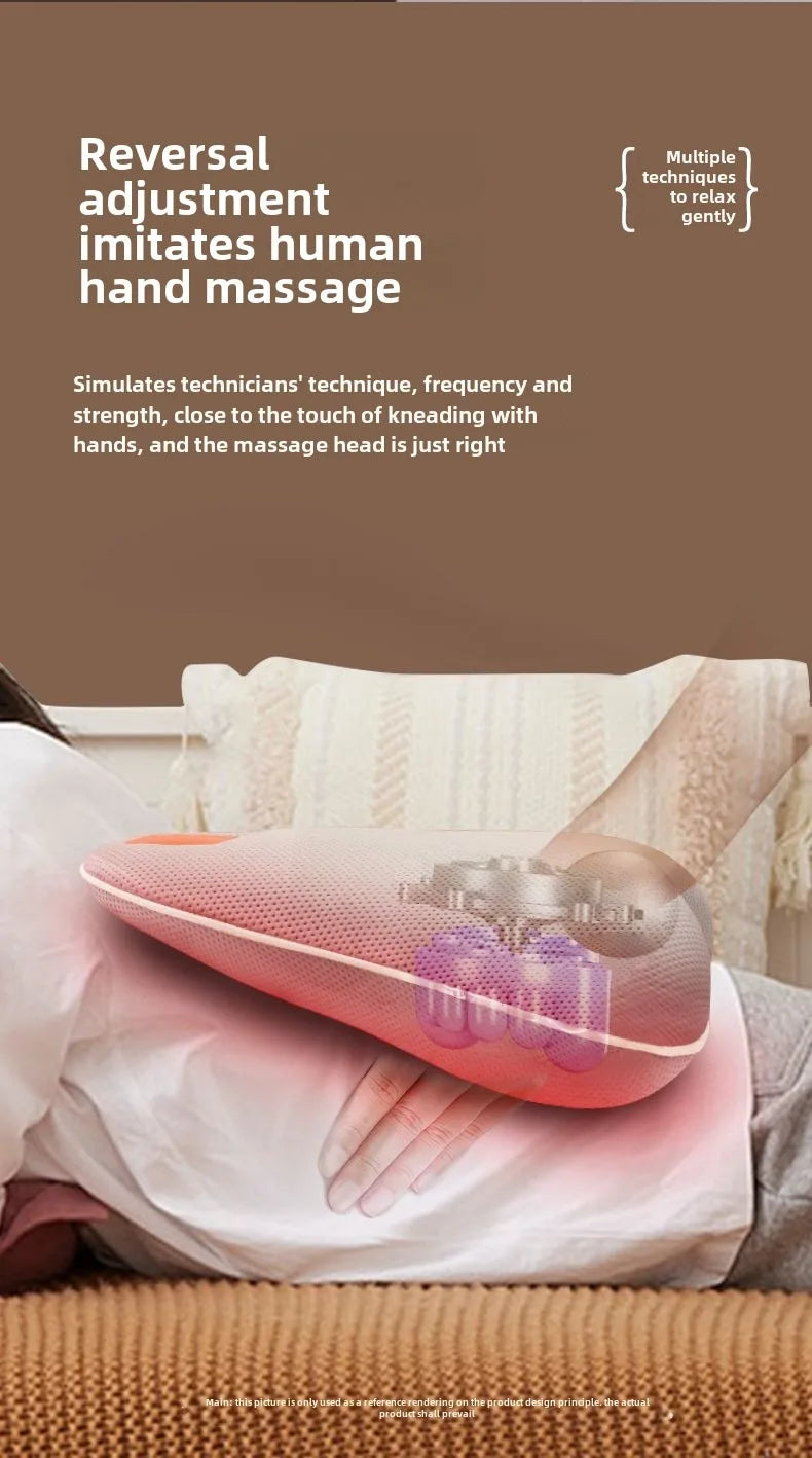 JAIYORL Rechargeable Shiatsu Portable Massager, Massage Cushion for Neck, Shoulder, Back, with Rotating Heads Heat